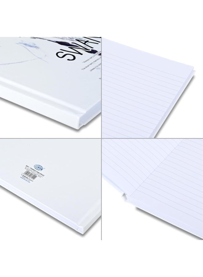 FIS® Hard Cover Notebook, Size 10"X8" Inches(254x203.2mm), 96 Sheets, 192 Pages, Single Line Ruling, White Paper, Packet of 5 Pieces, Swan Cover Design 2-FSNBHC1896-SWA2 - Image 2